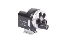 A shoe-mount KMZ Turet Viewfinder. Serial number 307097. With 2.8cm, 3.5cm, 5cm, 8.5cm, and 13.