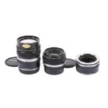 Two Olympus OM Zuiko Auto-Macro lenses.