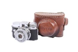 A Myrco III A Sub-miniature Viewfinder camera. With a Myrco Una 20mm f4.5 lens, and miniature ERC.