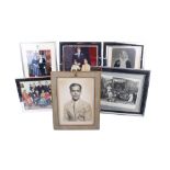 A black and white portrait photograph of Nawab Sir Hamidullah Khan, and five others.