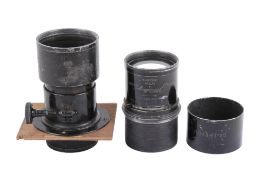 A Dallmeyer 1A 10inch f4 Soft Focus lens. Serial Number 85762. With a Grandac No.