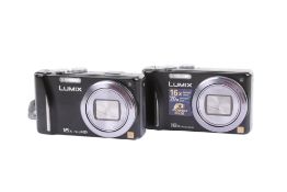 Two Panasonic Lumix DMC Compact Digital cameras. To include a TZ-18 and a TZ-20.