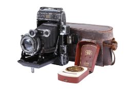 A Zeiss Ikon Super Ikonta 521/2 6 x 9 Medium Format Folding Rangefinder camera.