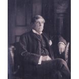 A circa 1900 black and white albumen portrait photograph of a gentleman by Elliott T Fay.