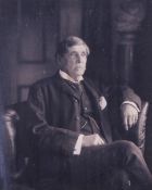 A circa 1900 black and white albumen portrait photograph of a gentleman by Elliott T Fay.