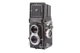 A Rolleiflex T Model 1 6 x 6 Medium Format TLR camera. Serial number 2103101.