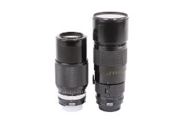 Two Nikon telephoto lenses. To include a Nikon Zoom-Nikkor Auto 80-200mm f4.