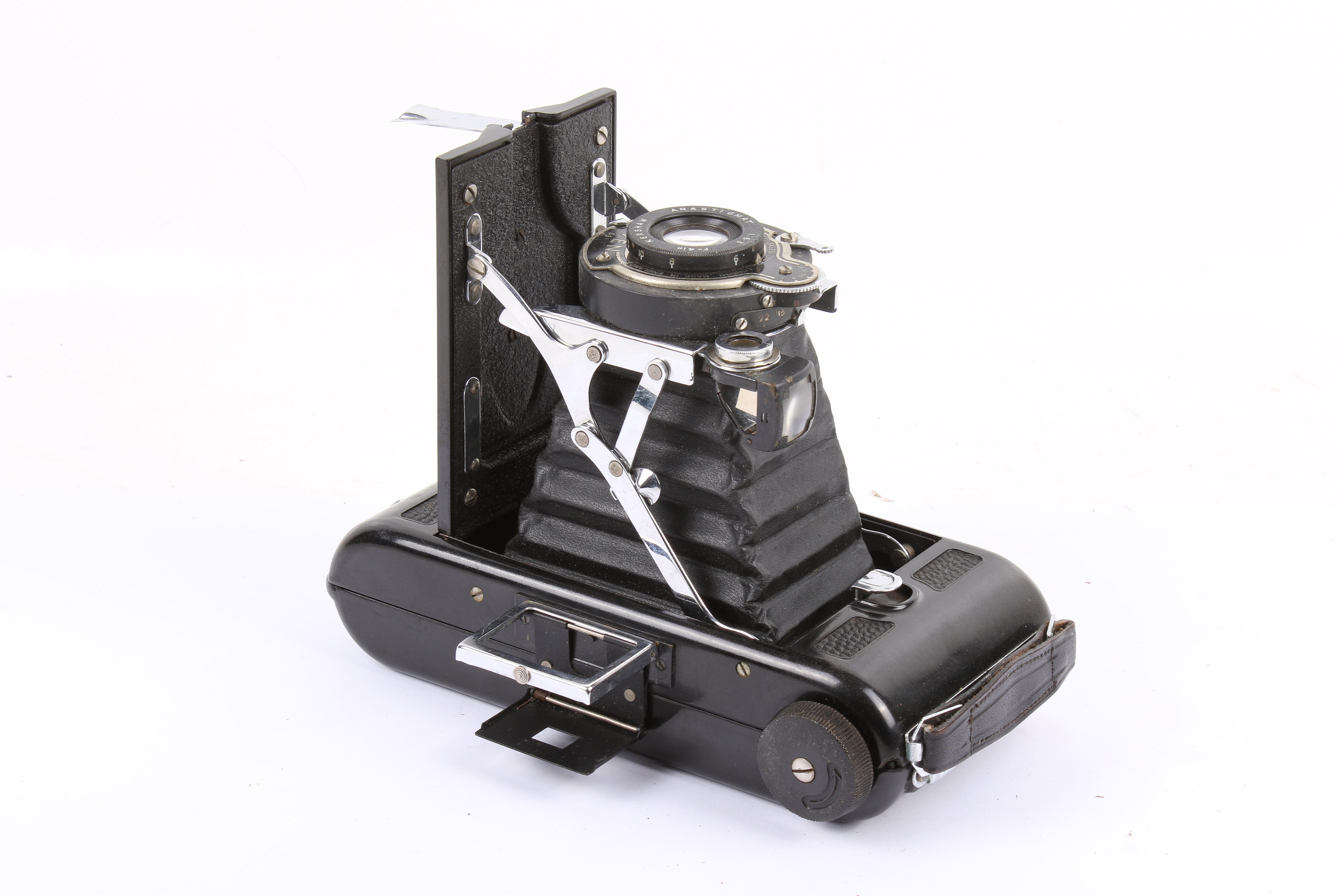 A Kershaw Raven 6 x 9 Medium Format Folding camera. Black Baselite. With a Kershaw 4 Inch f6. - Image 3 of 4