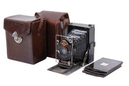 An Agfa Standard Quarter Plate folding camera. With an Agfa 10.5cm f6.