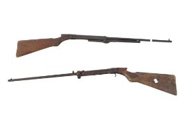 Pair of vintage lever action air rifles (af). S/n.