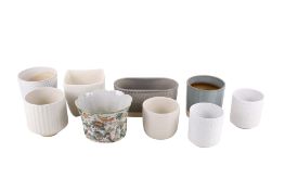 A group of nine assorted modern house plant pots. Max.