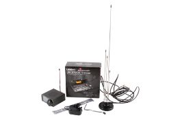 Uniden Beancat radio scanner, etc. Model UBC370CLT, boxed, ATS25 AMP and an aerial, etc.
