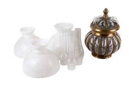 A collection of seven assorted modern glass items.