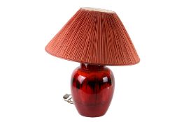 A late 20th century Poole Pottery 'volano' table lamp. Model pp/11.