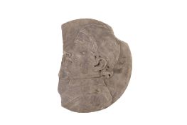 A carved marble wall plaque (AF). Possibly depicting a Pope.