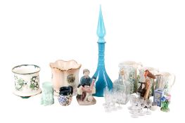A collection of assorted Victorian and later china and glass items.