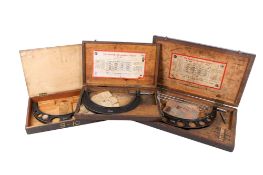 A group of three large assorted engineer's micrometres, boxed.