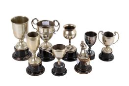 A collection of eight assorted vintage boxing trophies. Max.