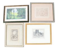 A group of four assorted prints.