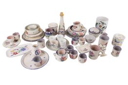 A collection of assorted mid-century Poole Pottery. Including egg cups, pots and bowls, etc. Max.