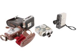 A collection of assorted cine film cameras, cased. Including an Eumig C3m with accessories, etc.