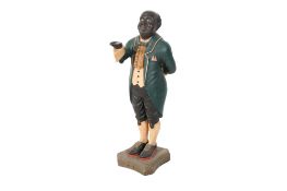 Hollow resin floor standing figure modelled as a footman.