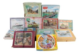 Collection of assorted mid-century jigsaw puzzles, boxed.