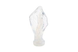 A Sabino opalescent glass figure modelled as a standing young woman wrapped in a cloak.