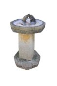 Composite stone garden bird bath.