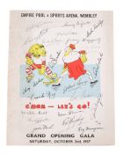 An ice hockey programme for the 02/10/1937 Wembley Monarch v Wembley Lions (Grand Opening Gala