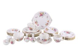 Royal Crown Derby 'Derry Posies' tea service. Including salt, pepper and mustard pots, etc. Max.