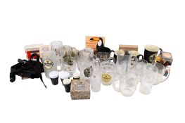 Collection of assorted Guinness related advertising items. Including drinking glasses, pens, etc.