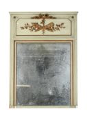 Painted overmantle wall mirror.