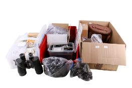 A collection of assorted binocular spares. Including carry cases, etc.