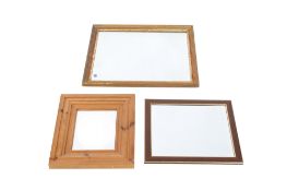 A group of three assorted wall mirrors. All framed. Max.