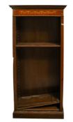 An Edwardian inlaid mahogany open bookcase.