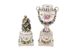 A large 19th century porcelain potpourri, Carl Thieme of Dresden.