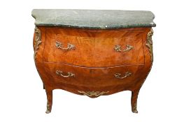 Reproduction Louis XV style marble top commode.