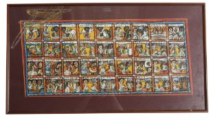 A 20th century Ethiopian story painting on canvas.