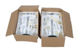 Pair of Villaverde crystal glass candelabras (af). Each having eight branches, boxed. Max.
