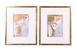 Muriel Cuckney (1912-2004) - 'Masquerade I' and 'Masquerade VIII', mixed media.