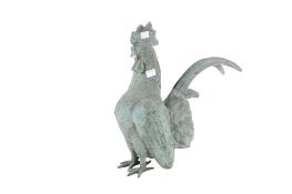 Bronze Verdigris cockerel model.