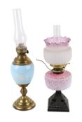 Two Victorian oil lamps.