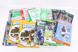 A collection of vintage West Country football programmes.