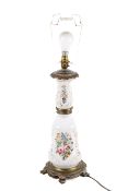 An early 20th century porcelain table lamp.