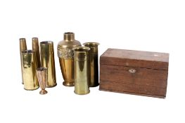 A collection of assorted Trench Art and brass cartridge shells,