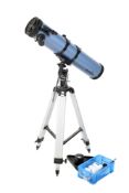 A Sky-Watacher reflector telescope and tripod. D=130mm, F=900mm and accessories.