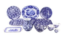 Collection of blue and white transfer printed china. Including Coalport Calico, etc. Max.