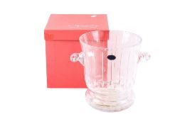 Large French crystal glass champagne ice bucket, boxed. H25.