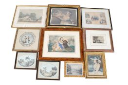A collection of ten assorted 19th century prints.
